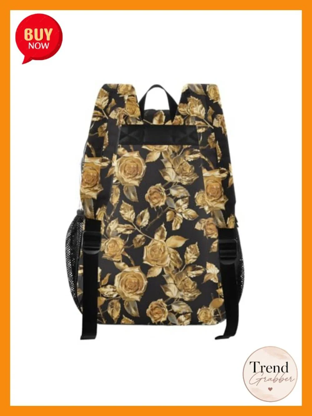Clear Fashion Backpack with Artistic Floral Print Waterproof PVC Daypack for